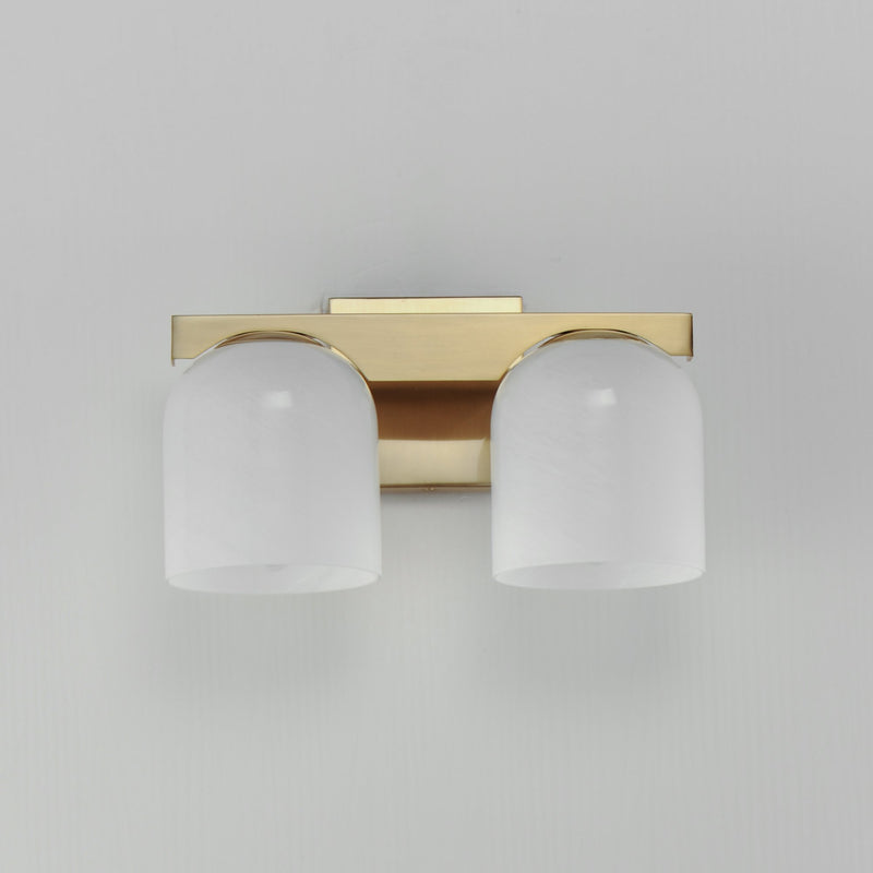 Scoop 2 Light Bath Vanity Light in Natural Aged Brass
