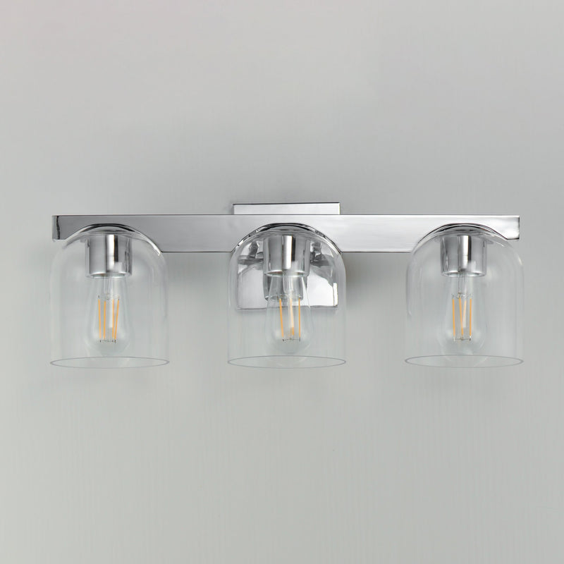 Scoop 3 Light Bath Vanity Light in Polished Chrome
