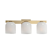 Scoop 3 Light Bath Vanity Light in Natural Aged Brass