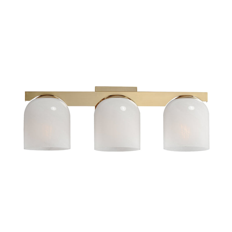 Scoop 3 Light Bath Vanity Light in Natural Aged Brass