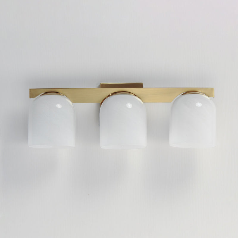 Scoop 3 Light Bath Vanity Light in Natural Aged Brass