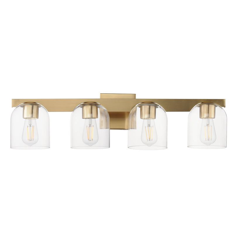 Scoop 4 Light Bath Vanity Light in Natural Aged Brass