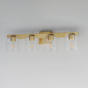Scoop 4 Light Bath Vanity Light in Natural Aged Brass