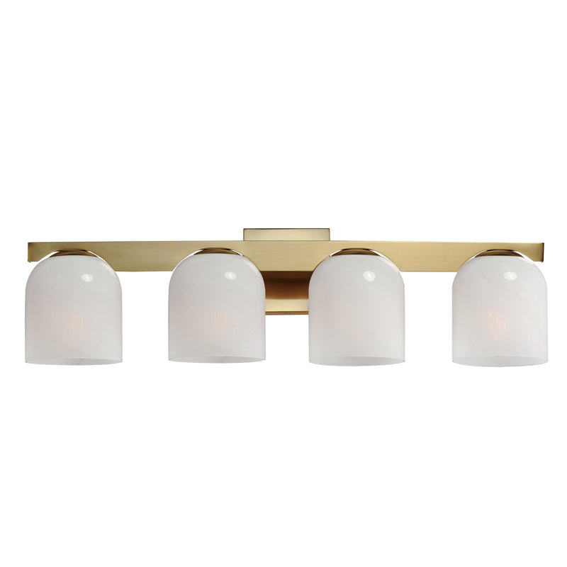 Scoop 4 Light Bath Vanity Light in Natural Aged Brass