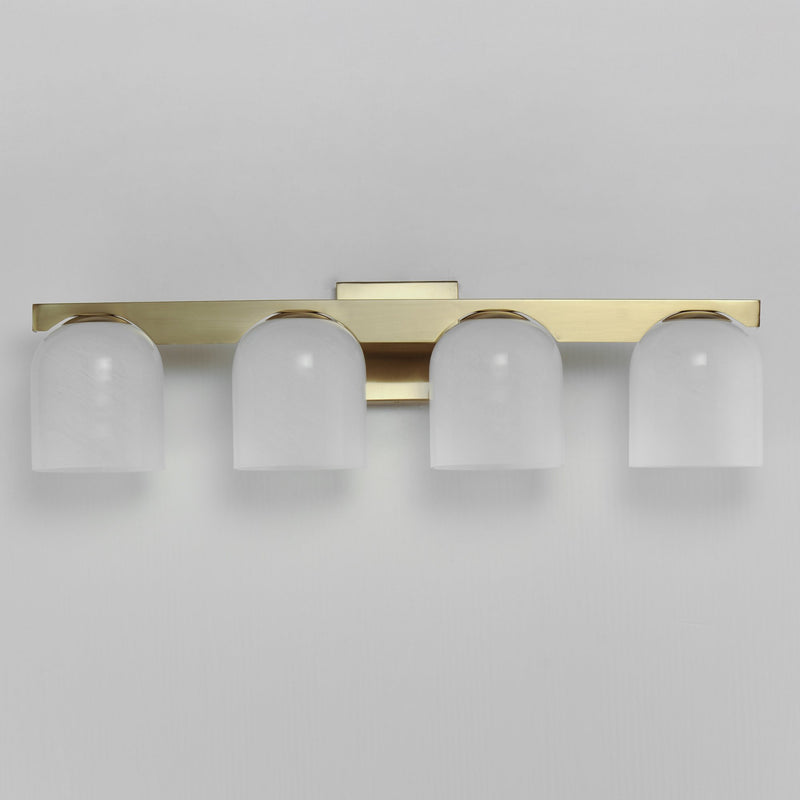 Scoop 4 Light Bath Vanity Light in Natural Aged Brass