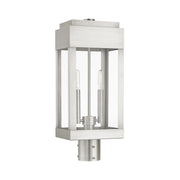 York 2-Light Medium Outdoor Post Light in Brushed Nickel