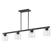 Scoop 4 Light Linear Pendant in Black