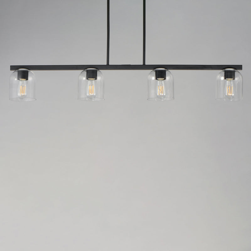 Scoop 4 Light Linear Pendant in Black