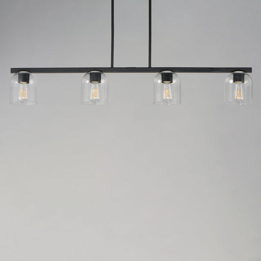 Scoop 4 Light Linear Pendant in Black