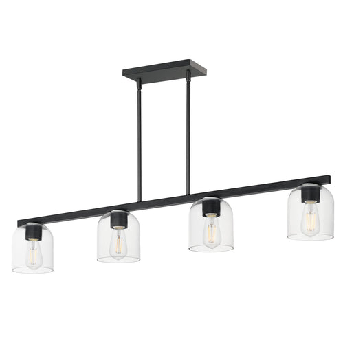 Scoop 4 Light Linear Pendant in Black