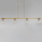 Scoop 4 Light Linear Pendant in Natural Aged Brass