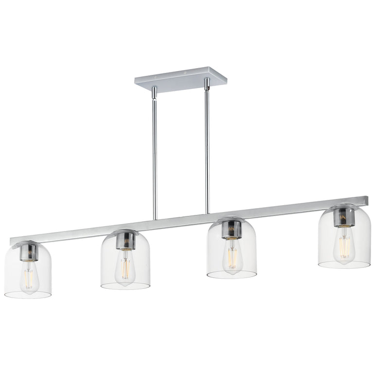 Scoop 4 Light Linear Pendant in Polished Chrome