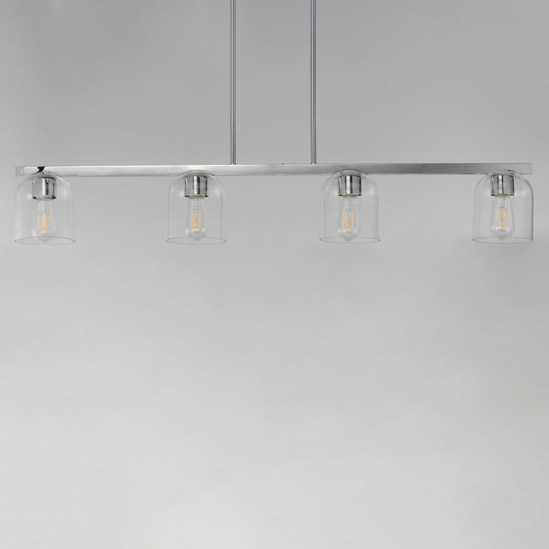 Scoop 4 Light Linear Pendant in Polished Chrome