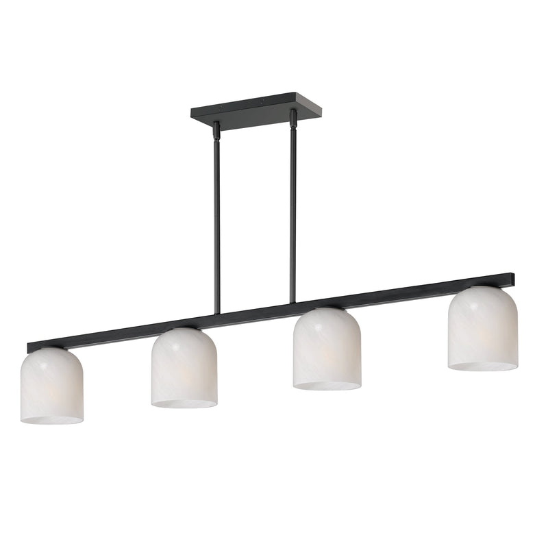 Scoop 4 Light Linear Pendant in Black