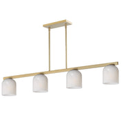 Scoop 4 Light Linear Pendant in Natural Aged Brass