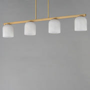 Scoop 4 Light Linear Pendant in Natural Aged Brass
