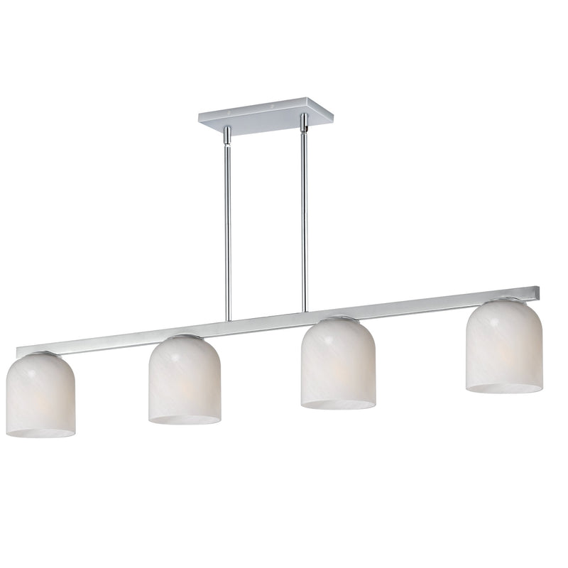 Scoop 4 Light Linear Pendant in Polished Chrome