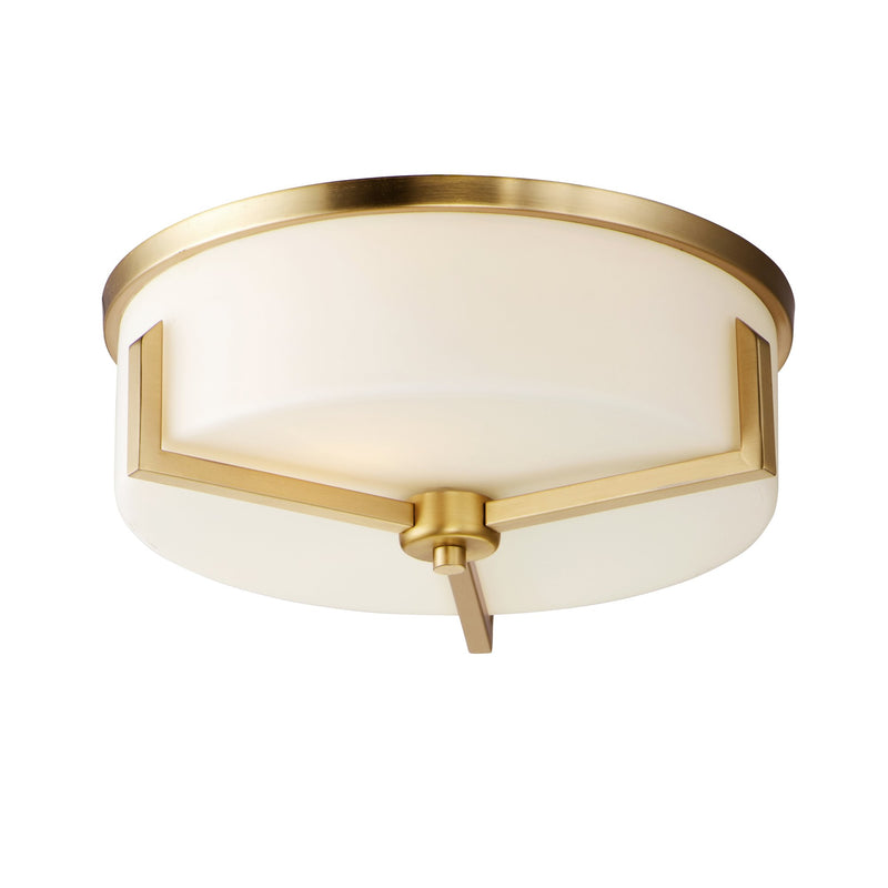 Dart 3 Light Flush Mount in Satin Brass
