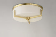Dart 3 Light Flush Mount in Satin Brass