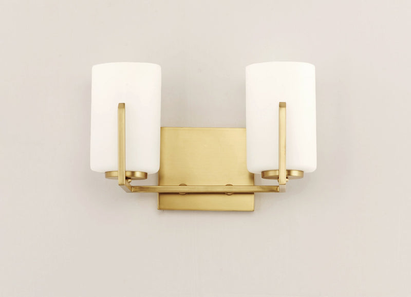 Dart 2 Light Bath Vanity Light in Satin Brass