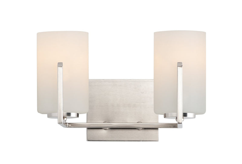 Dart 2 Light Bath Vanity Light in Satin Nickel
