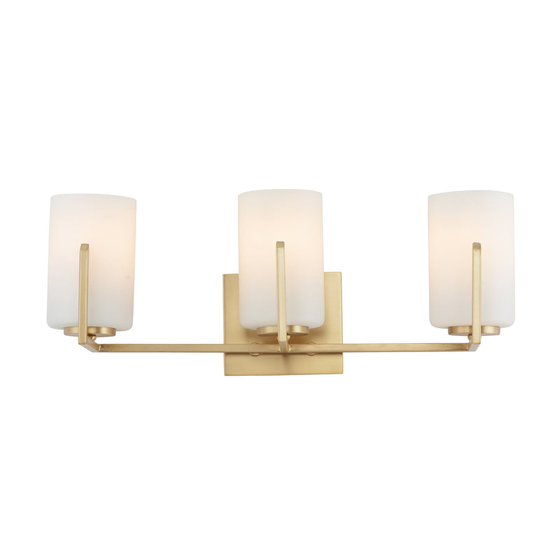 Dart 3 Light Bath Vanity Light in Natural Aged Brass