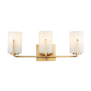 Dart 3 Light Bath Vanity Light in Satin Brass