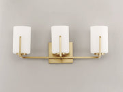 Dart 3 Light Bath Vanity Light in Satin Brass