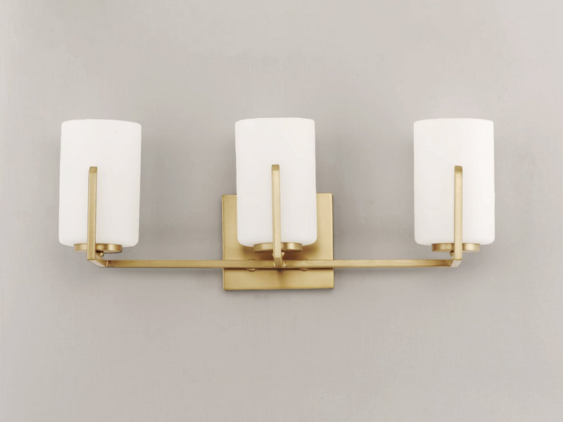 Dart 3 Light Bath Vanity Light in Satin Brass