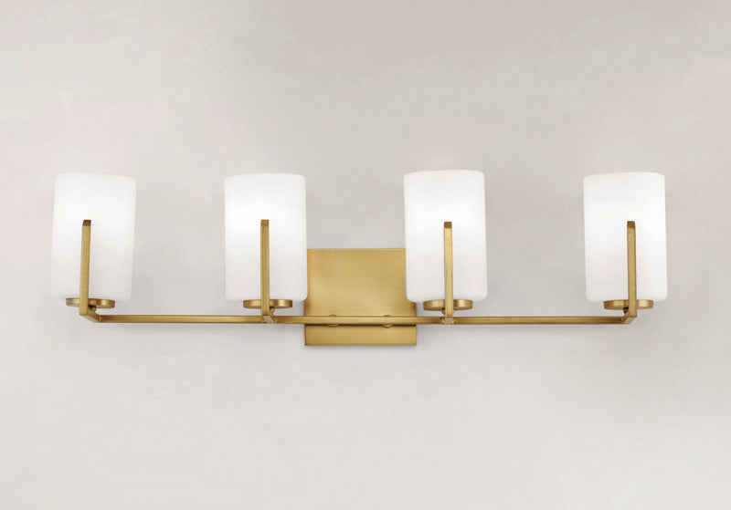 Dart 4 Light Bath Vanity Light in Satin Brass