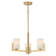 Dart 3 Light Chandelier in Natural Aged Brass