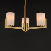 Dart 3 Light Chandelier in Natural Aged Brass