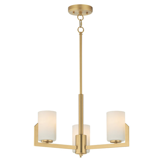 Dart 3 Light Chandelier in Natural Aged Brass