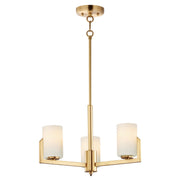 Dart 3 Light Chandelier in Satin Brass