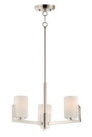 Dart 3 Light Chandelier in Satin Nickel