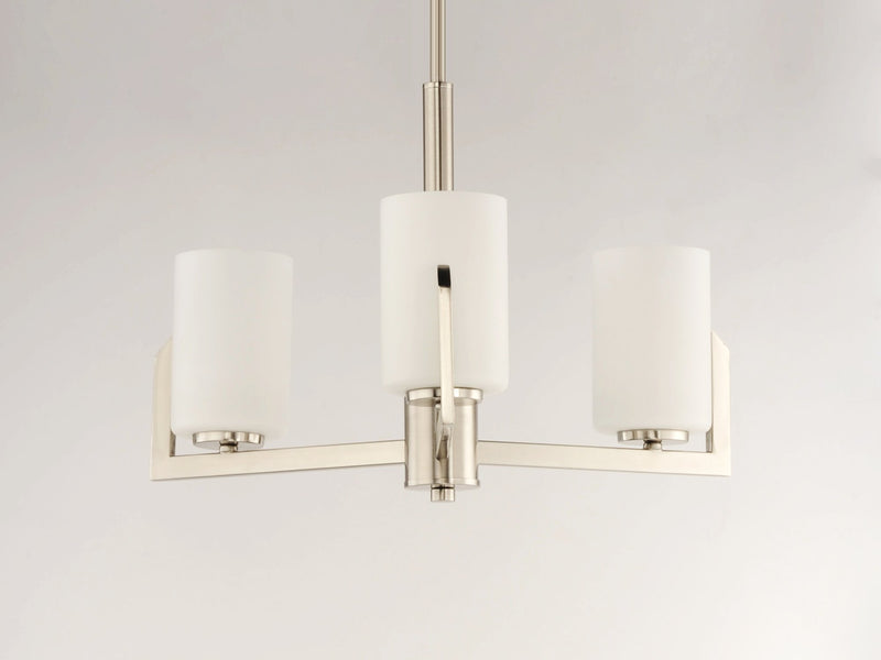 Dart 3 Light Chandelier in Satin Nickel