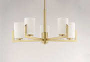 Dart 5 Light Chandelier in Satin Brass