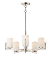 Dart 5 Light Chandelier in Satin Nickel