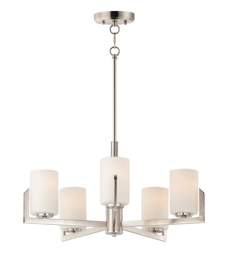 Dart 5 Light Chandelier in Satin Nickel