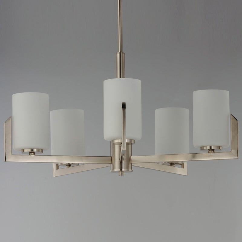 Dart 5 Light Chandelier in Satin Nickel
