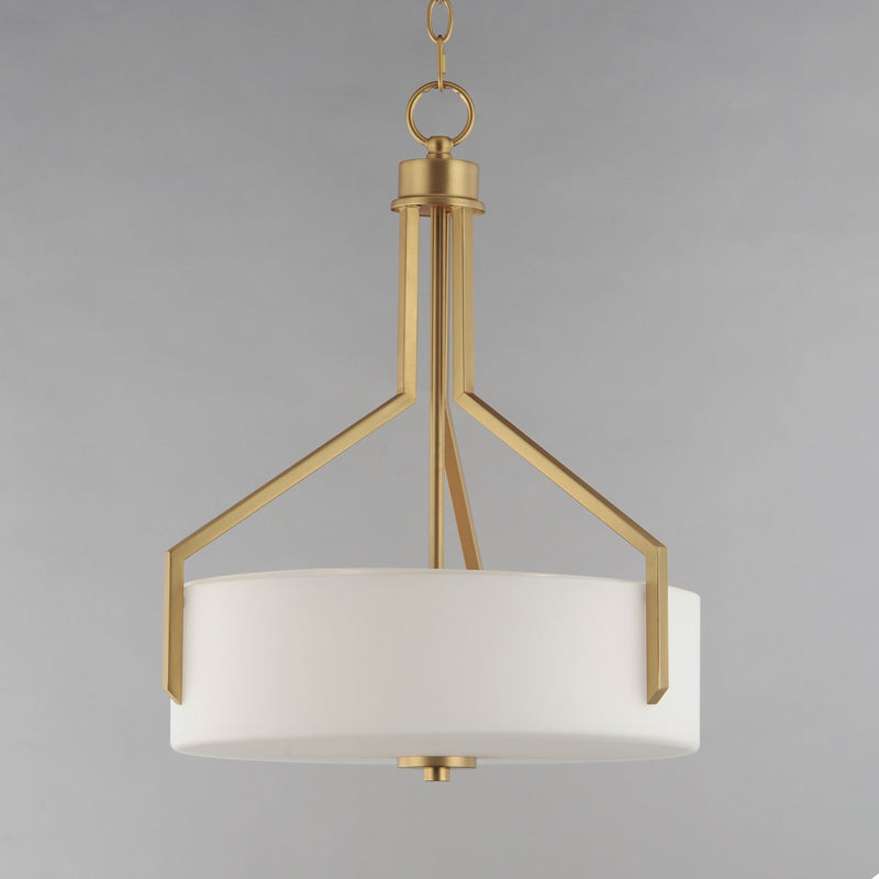 Dart 3 Light Pendant in Natural Aged Brass