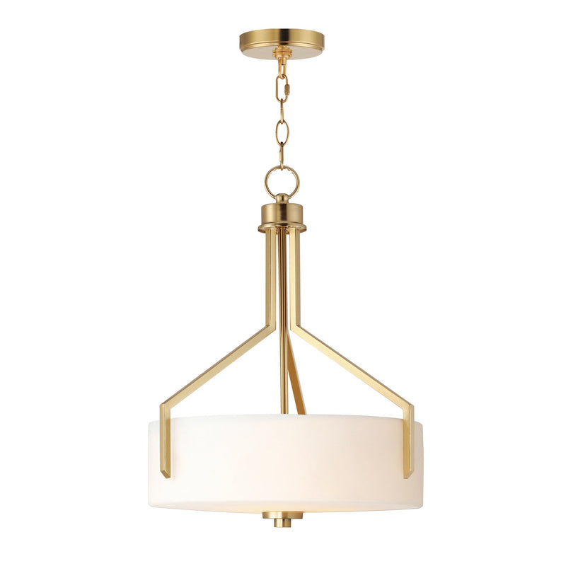 Dart 3 Light Pendant in Satin Brass