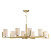 Dart 8 Light Chandelier in Natural Aged Brass