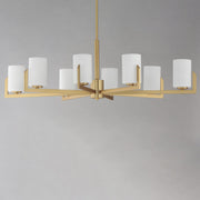 Dart 8 Light Chandelier in Natural Aged Brass