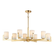 Dart 8 Light Chandelier in Satin Brass