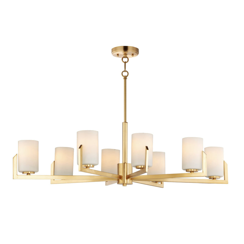 Dart 8 Light Chandelier in Satin Brass