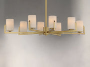 Dart 8 Light Chandelier in Satin Brass