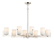 Dart 8 Light Chandelier in Satin Nickel