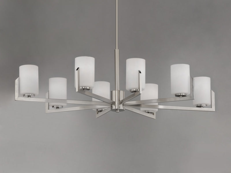 Dart 8 Light Chandelier in Satin Nickel