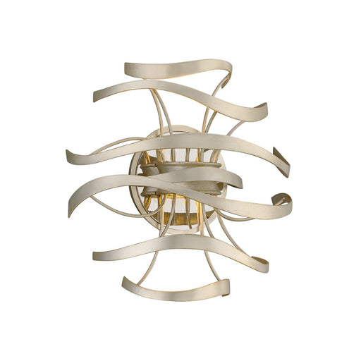 Calligraphy 2-Light Wall Sconce in Silver Leaf / Stainless Steel
